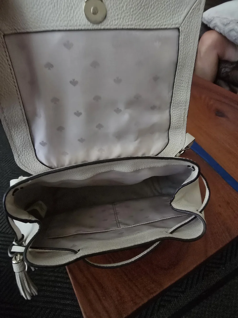 kate spade New York Cream Pebbled Leather Top-Handle Backpack